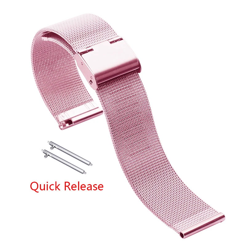 Premium 22mm Stainless Steel Watch Band - Metal Strap Bracelet