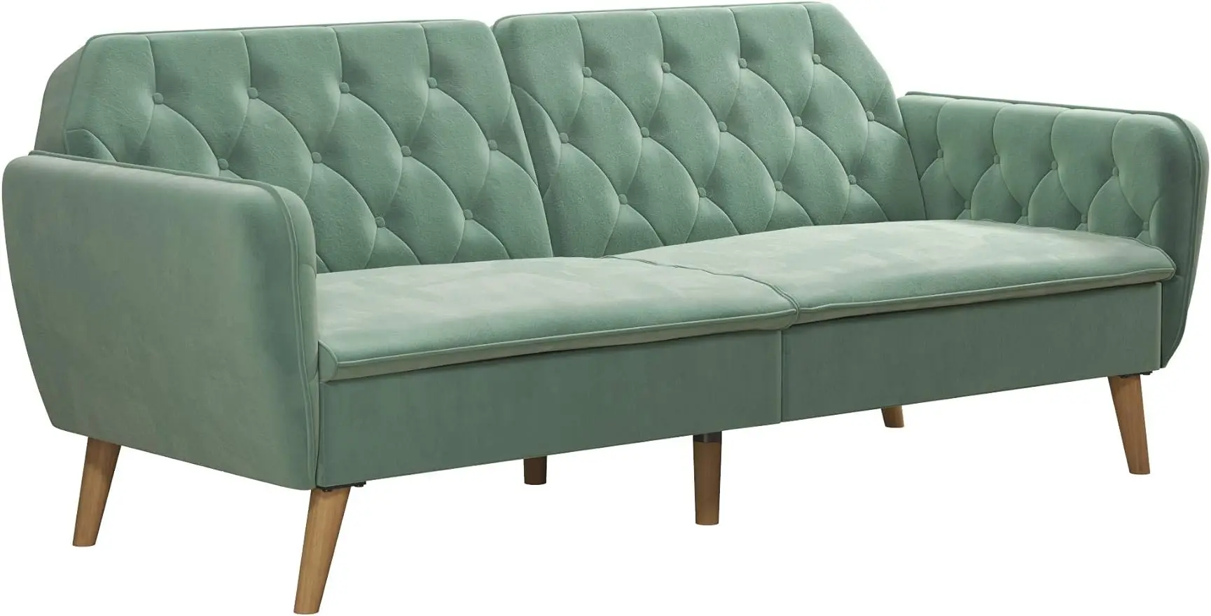 

Novogratz Tallulah Memory Foam Sofa Bed, Light Green Velvet Futon,