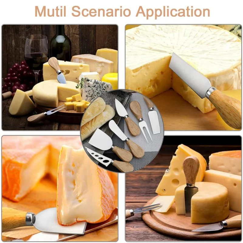 Cheese Knives Bulk Knife with Acacia Wooden Handle Butter for Butter Grater Raclette Cheese Board Kitchen Storage Tools