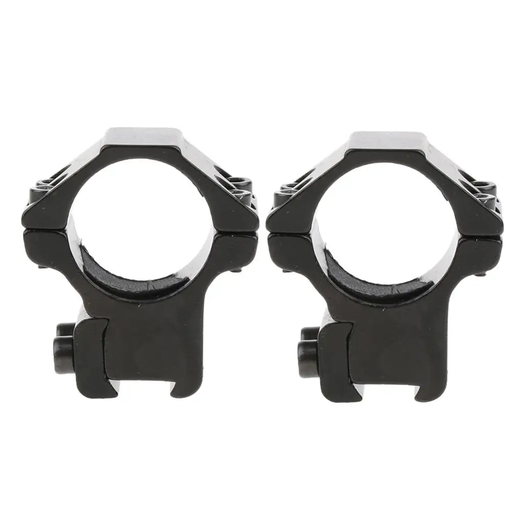 25.4mm 1'' Tube Clamp Ring Scope Mount Holder 11mm Rail with Hex Wrench for Installing Flashlight Torch (Black)-Low Profile