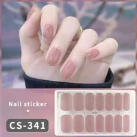 DIY Gel Nail Stickers Cured-free Long-Lasting Solid Color Nail Strips Patch Slider Sticker Full Cover Decal Nail Manicure Patch 2