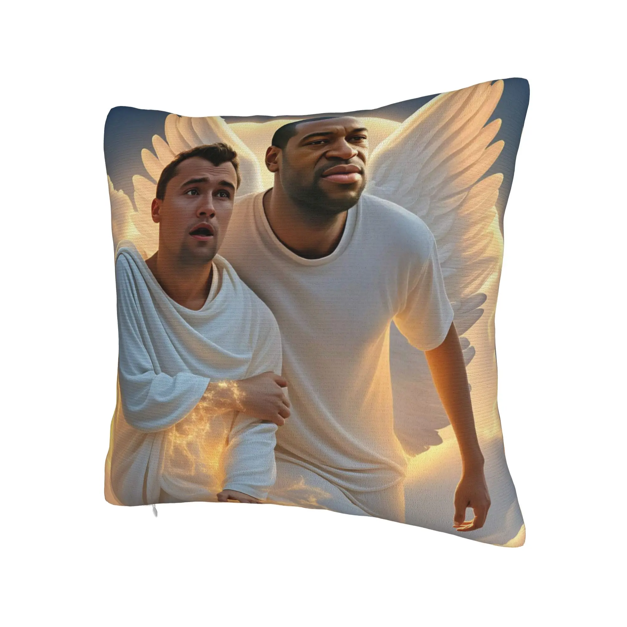 Charlie Kirk & George Floyd Kissenbezug, bequemer Kissenbezug für Couch, Sofa, Schlafzimmer, niedlicher, lustiger Kissenbezug – Detail 3