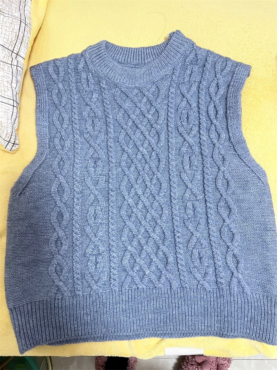 S17776cd14b2b4a70908718b599507473O Spring Fall Knit Vest Soft O-neck Pullovers Solid Color Sweater Colete Basic Woman Knitwears Top Korean Sleeveless Chaleco Mujer Mallzona