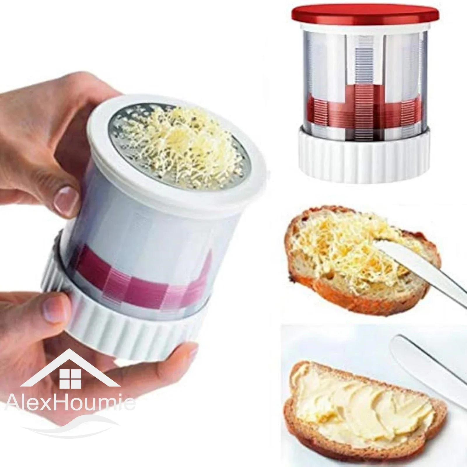 

Manual Cheese Slicer Chese Cutter Butter Mill Spreadable Butter Cheese Gadgets Grater Mill with Lid Butter Dispenser Shredder