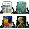 Van Gogh Oil Painting Women Handbag Blossoming Almond Tree / Cafe In Arles Shoulder Cross Bags for Travel Ladies Messenger Bag 1