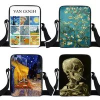 Van Gogh Oil Painting Women Handbag Blossoming Almond Tree / Cafe In Arles Shoulder Cross Bags for Travel Ladies Messenger Bag 1