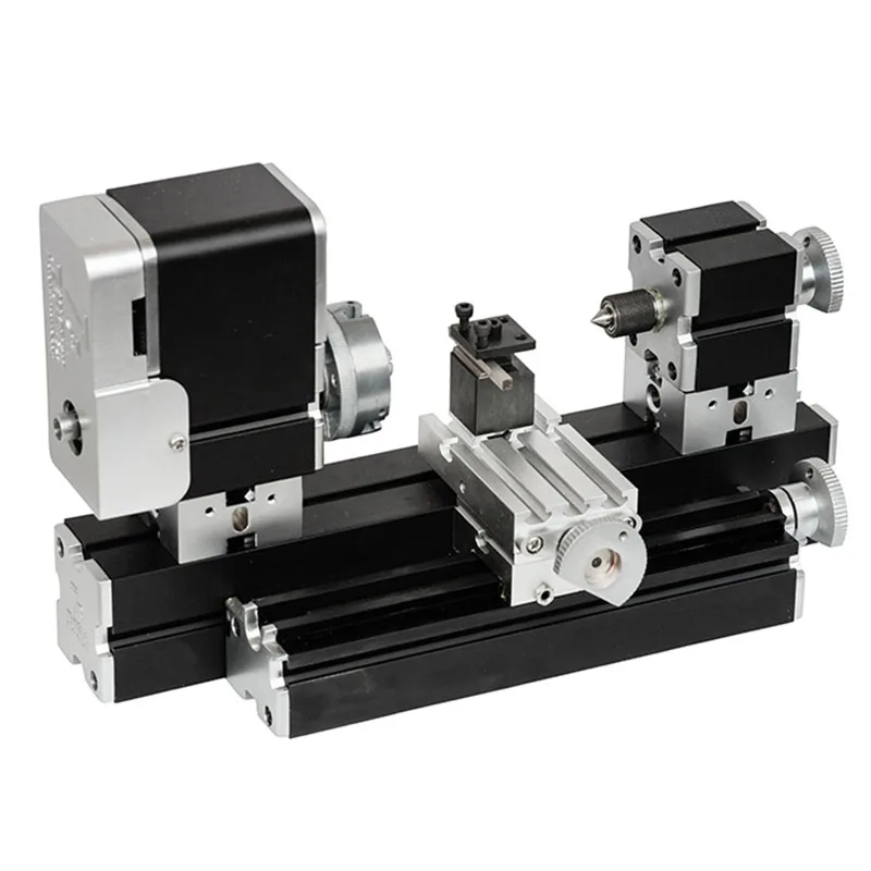 60W Enhanced Miniature Metal Lathe 50mm Center Height Mini DIY Lathe