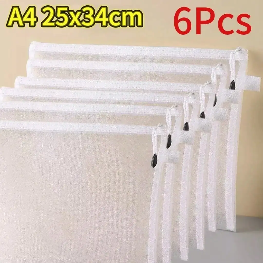 Set of Waterproof Mesh Zipper Pouches for Versatile Storage and Organization