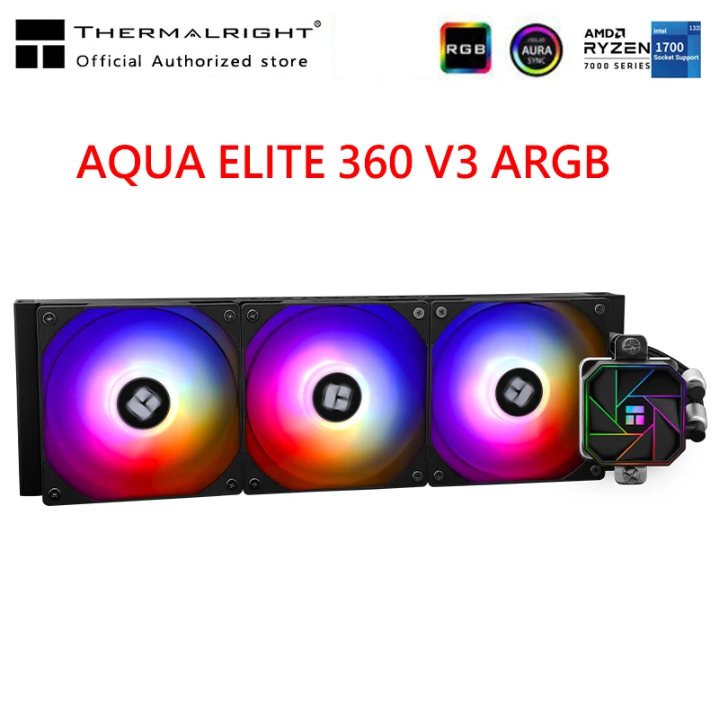 

Охладитель жидкости Thermalright AQUA ELITE 360 V3 ARGB, процессор, встроенный радиатор водяного охлаждения LGA1700 115X 1200 2011 AMD AM4 AM5