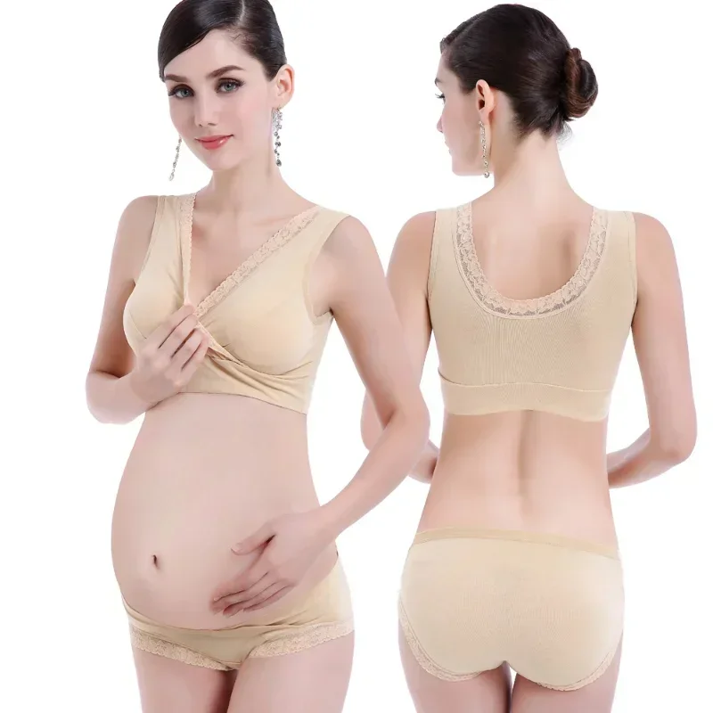 Cotton Breastfeeding Maternity Bras Sleep Nursing Bras for Feeding Pregnant Nursing Underwear Clothes Size M/L/XL/XXL/XXXL 6