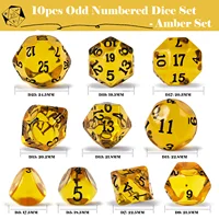 10 Pieces Odd Numbered Polyhedral Dice Set D3-D25,  Odd Number Dice Set Includes D3, D5, D7, D9, D11, D13, D15, D17, D19, D25 2
