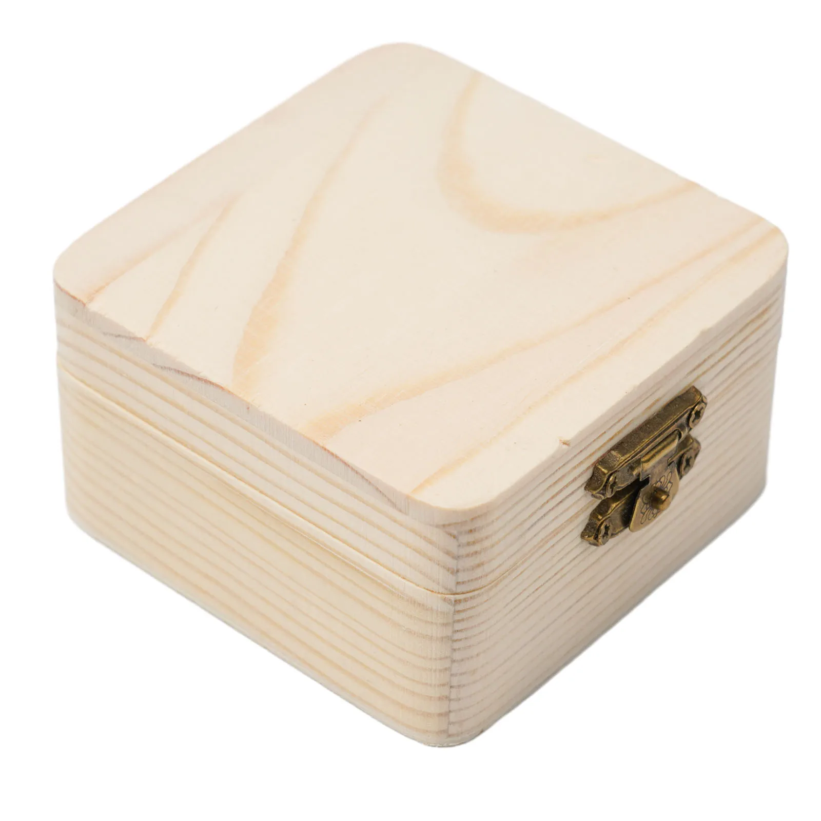 Wooden Storage Box Plain Wood With Lid Multifunction Square Hinged Crafts Gifts Boxes For Home Supply Storages Decoration 4