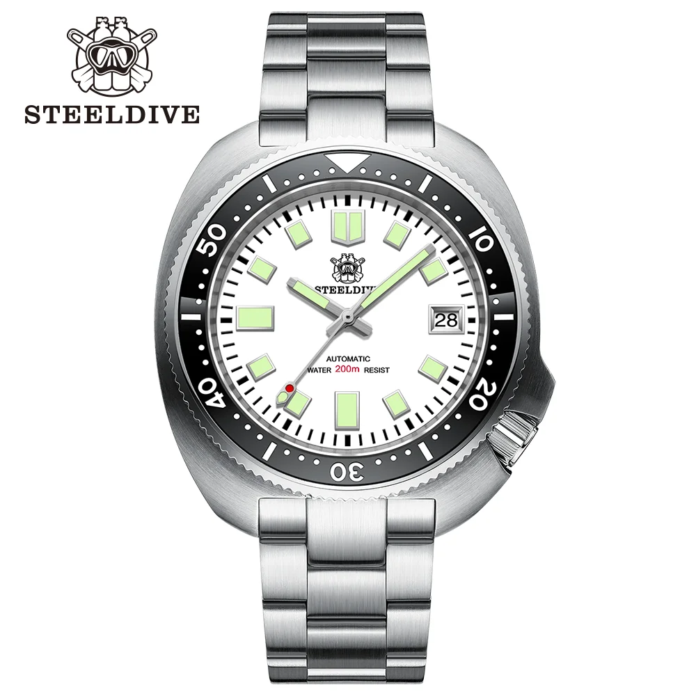 

Часы STEELDIVE Мужские механические, Роскошные блестящие швейцарские водонепроницаемые наручные, с разноцветным циферблатом, с механизмом NH35, 200 м