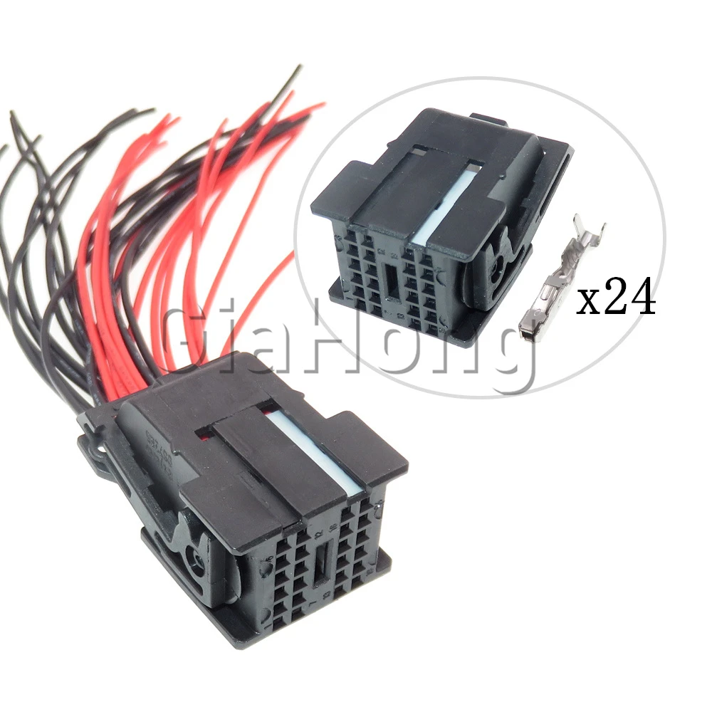 1 Set 24 Ways Starter 967285-1 High Quality Black Car Connector Automobile Low Power Socket Unsealed Replacement Plug 1 set 18 pin auto male female docking unsealed connector car replacement socket automobile wire socket 43025 1800 43020 1800