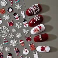 Christmas 5D Embossed Snowman Snowflakes Nail Art Stickers 8*10cm Cartoon Santa Claus Elk Christmas Decal DIY Manicure Decals &* 1