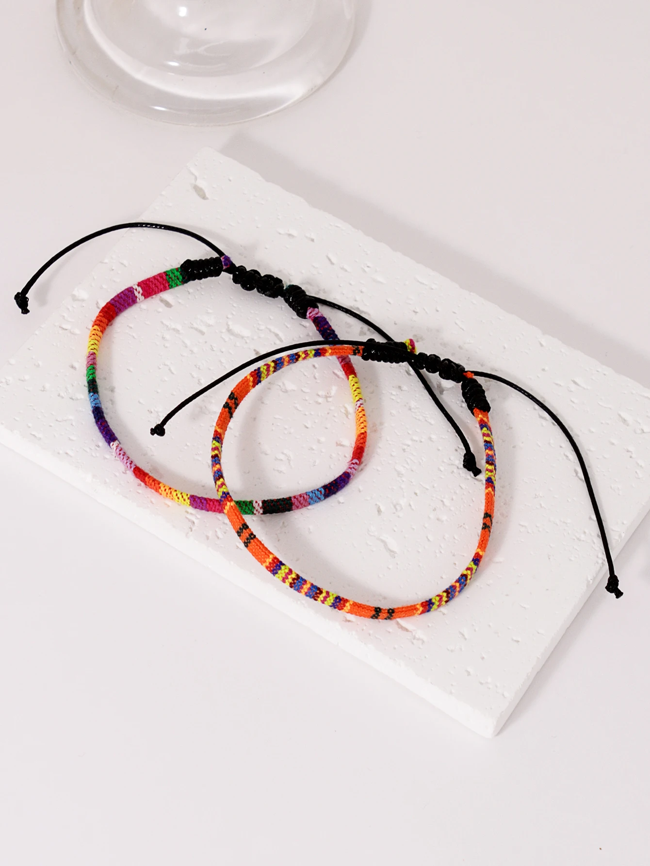 2pcs Bohemian Woven Adjustable Womens Ankle Bracelet