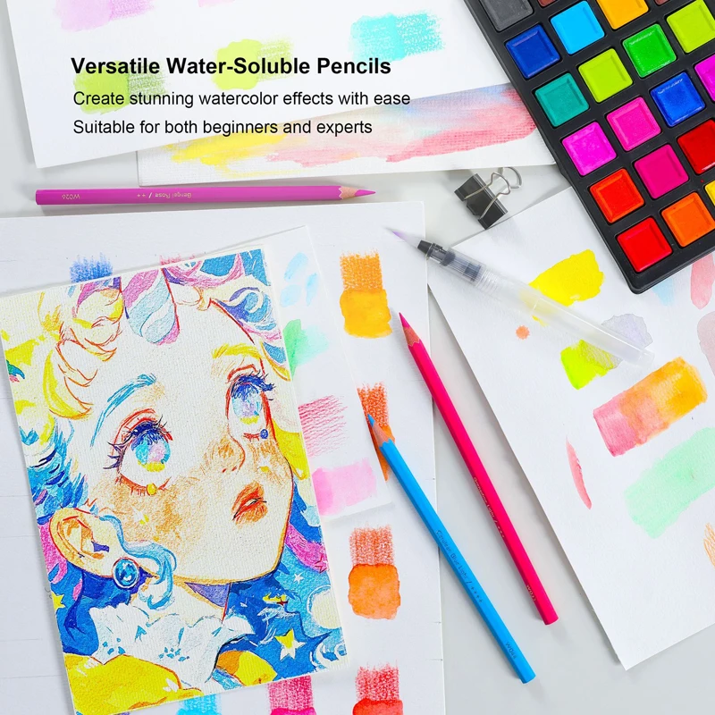 KALOUR Set di matite colorate da 180 colori, matite da disegno professionali solubili in acqua a base di olio e soddisfa varie esigenze di pittura per artisti - immagine 6