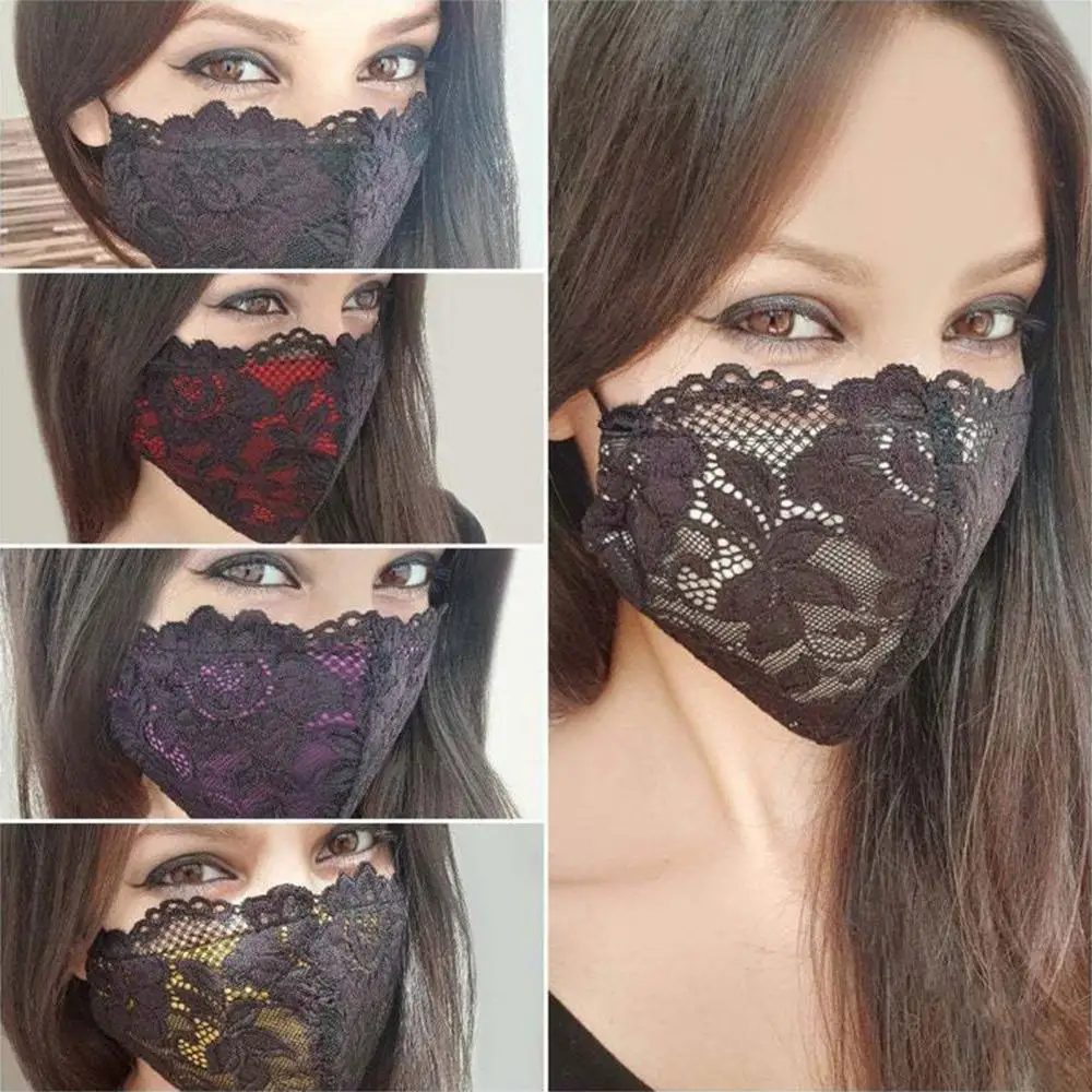 Gas Mask Women Fashion Washable Breathable Dust-Proof Lace Party Wedding Bride Face Cover face mask One Piece For Outdoor маска для лица