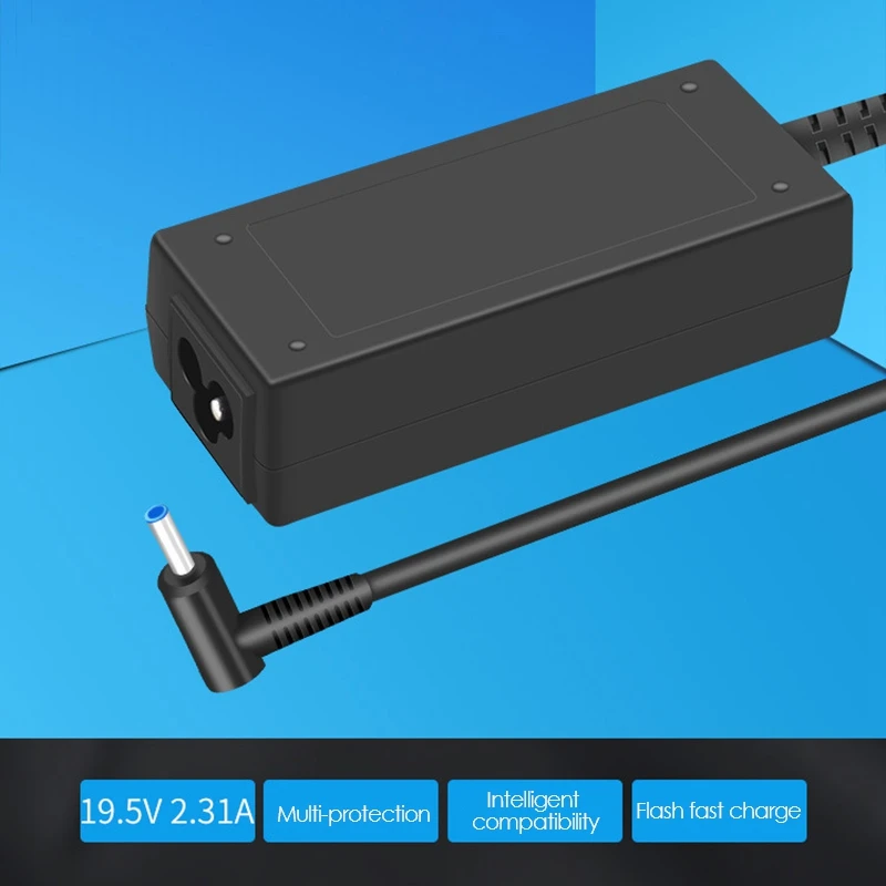 HP 인터페이스용 노트북 충전기, 플래시 충전, 다중 보호 전원 어댑터, 45W, 19.5V2.31A