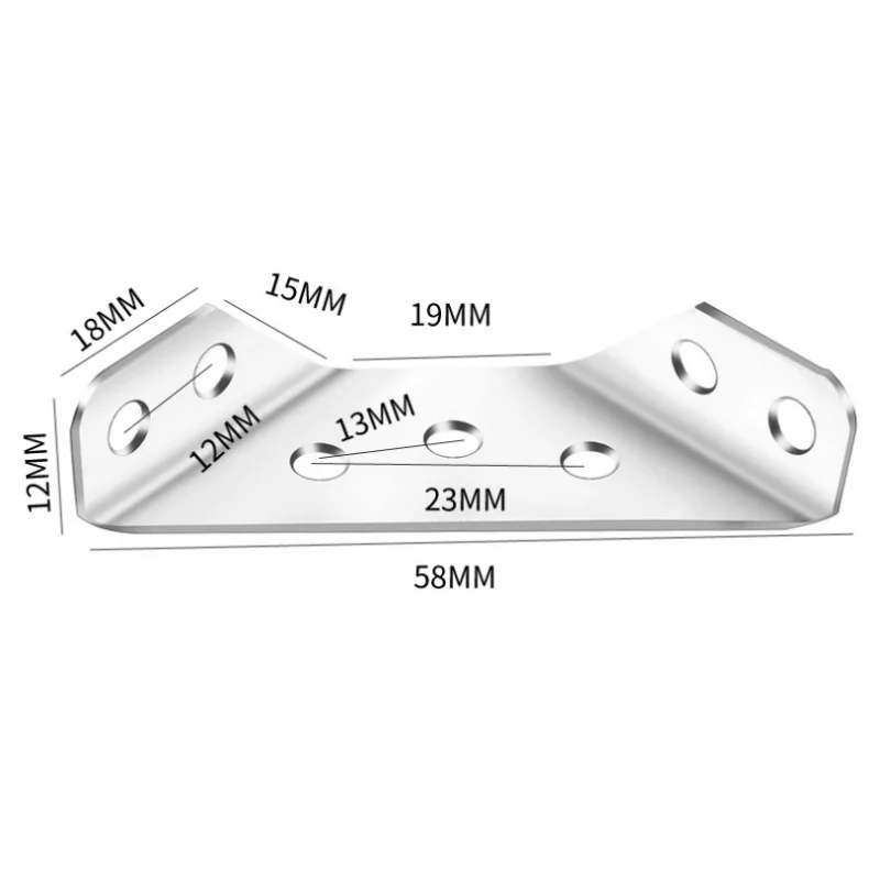 Stainless Steel Angle Corner Brackets 100pcs Furniture Corner Connector Brace Joint Fastener Bedframe Cabinet Drawer