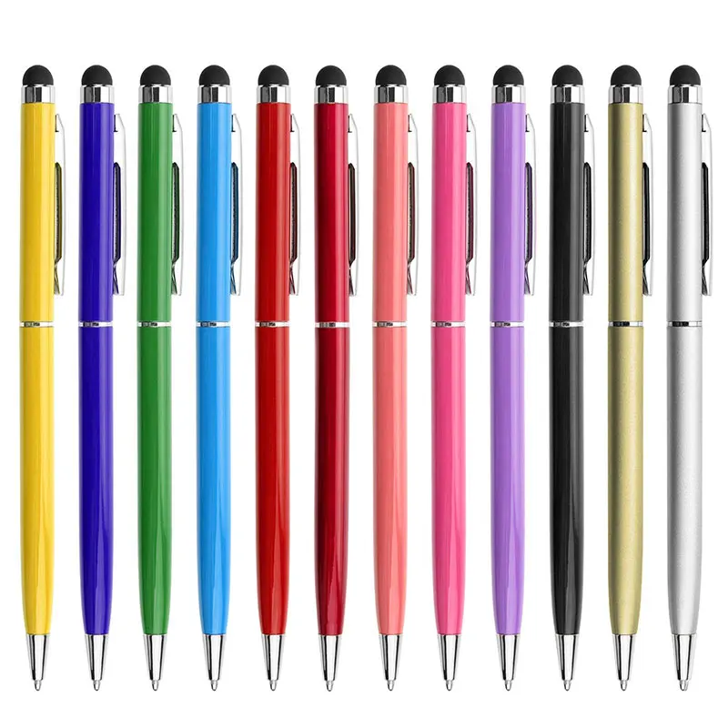 

104pcs Mini Metal Universal Touch Screen Stylus Roller Ballpoint Pens 2 In 1 For iPhone iPad Samsung Smartphones Black Ink