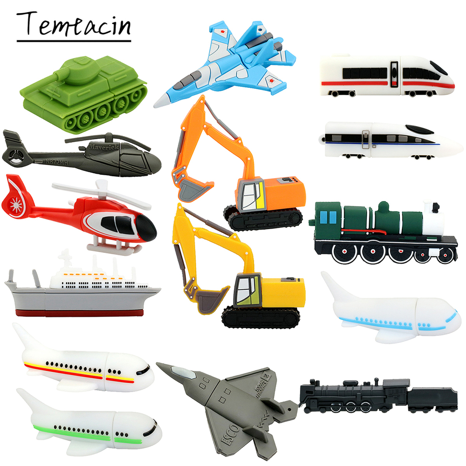 Tank 64GB USB Flash Drive Cool Air Plane Pendrive 128GB 32GB 16GB 8GB Pen Drive Helicopter Cle USB 2.0 Memory Stick Thumbdrives