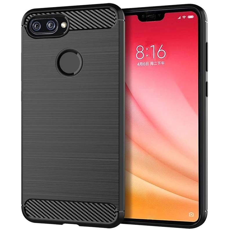 Luxury Carbon Fiber Soft TPU Phone Cover with Brushed Texture
