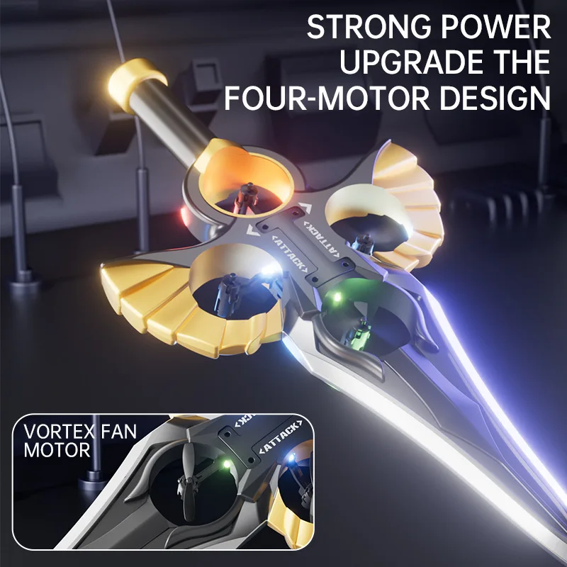 2.4G Four Axle Remote Control Crash Resistant Aerial Stunt Foam Plane RC Flying Sword Fighter Children Model_voghion.com