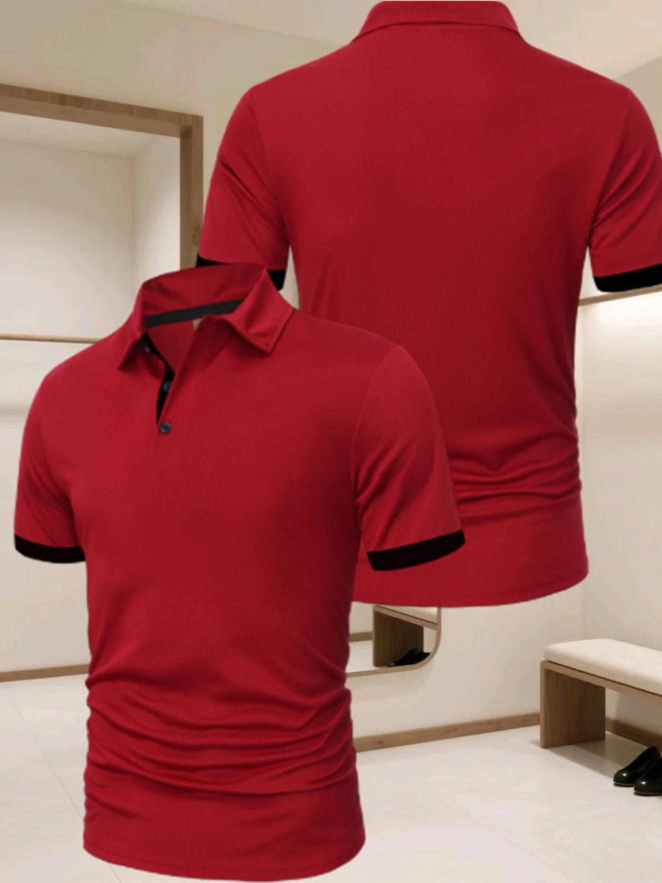 Чоловіча сорочка поло, контрастна футболка для спорту на відкритому повітрі, чоловіча дихаюча спортивна сорочка поло для активного відпочинку, модна контрастна футболка