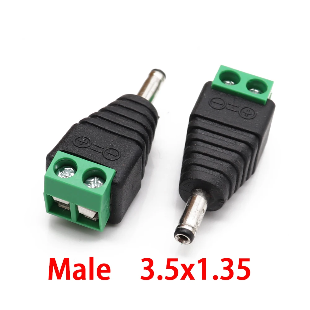 2PCS male and female DC Power plug 5.5 x 2.1MM 5.5*2.5MM 3.5*1.35MM 12V 24V Jack Adapter Connector Plug CCTV 5.5x2.1 2.5 1.35