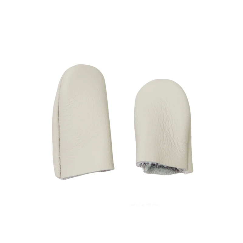 1 Pair of Wool Felt Cowhide Finger Covers Leather Thumb & Finger Protectors Embroidery Sewing DIY Wool Felt Anti-stick Hand Tool