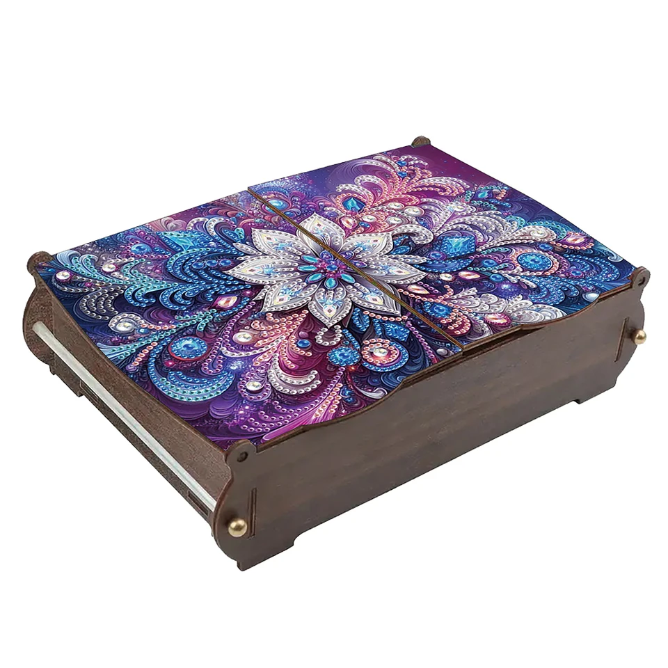 Handmade Diamond Painting Storage Box with Crystal Design