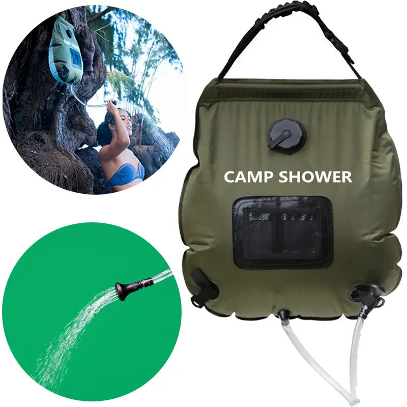

Lohascamping 20L Camping Shower Bag Ultralight Water bags PVC Folding Portable Solar Outdoor Pop Up Beach with thermometer