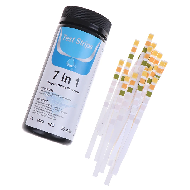 50pcs 7 in1 Aquarium Fish Tank Water Tropical Test Strips Kit Nitrite Strips