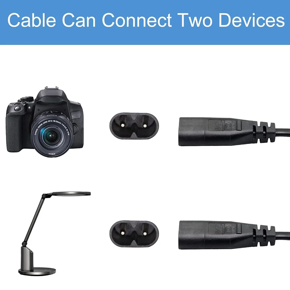 Dual C7 Y Splitter Power Cable with Right Angle Connector – 30CM Length