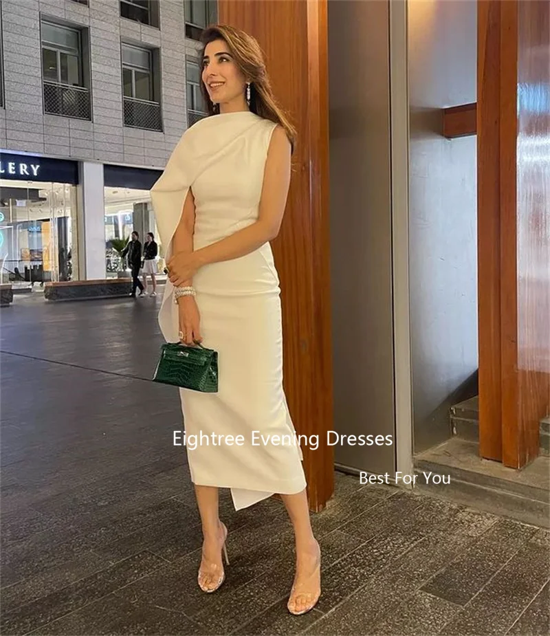 Eightree évjárat Elefántcsontszínű báli dresses Szatén O Gallérbőség Sellő stv vestidos Delaware fiesta elegantes Para mujer 2024 saudi Arábia