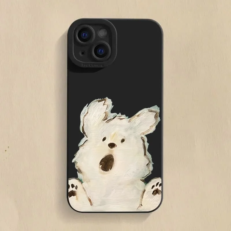 Adorable Cartoon Dog Silicone Phone Case Cover