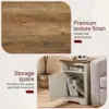 4-Piece Farmhouse Table Set Includes Sliding Barn Door TV Stand, Coffee Table& Two End Tables, Side Table with Charging Station 5