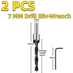 High - Speed Steel Chamfer Drill Bit Set for Woodworking & Counterboring (7MM Silver)