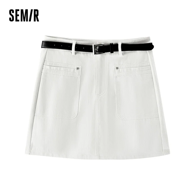 Semir Women Skirt High Waist Belt Mini Slim Fit Leg Lengthening Cool Vintage Versatile A Line 2026 Summer Top - Image 3
