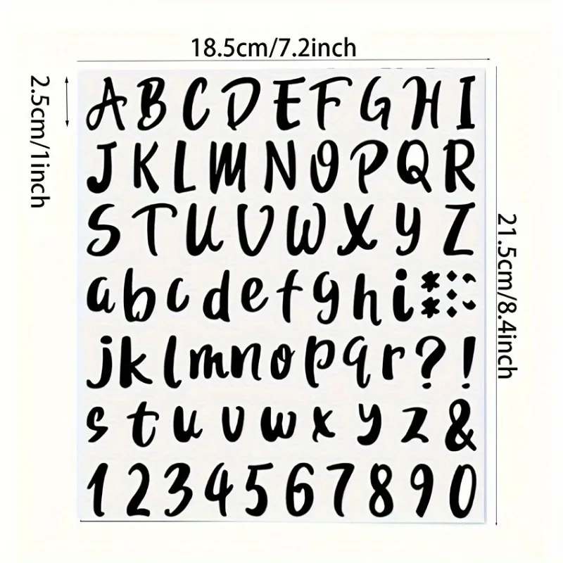 PVC Alphabet and Number Stickers Set 72pcs/sheet Self-Adhesive Vinyl Lettering Decals Signs Single Use Classroom alphabet label stickers self adhesive stickers adhesive stickers