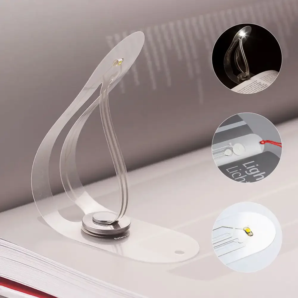 Portable Mini LED Bookmark Light 4000K Eye Protection Mini Night Light Reading Clip Books Bookmarks Read Books