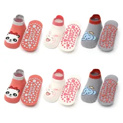 6 Pairs Cute Cartoon Animal Cotton Kids' Non-Slip Floor Socks - L 3-5Y 14-15cm (6Pairs Girls Color)