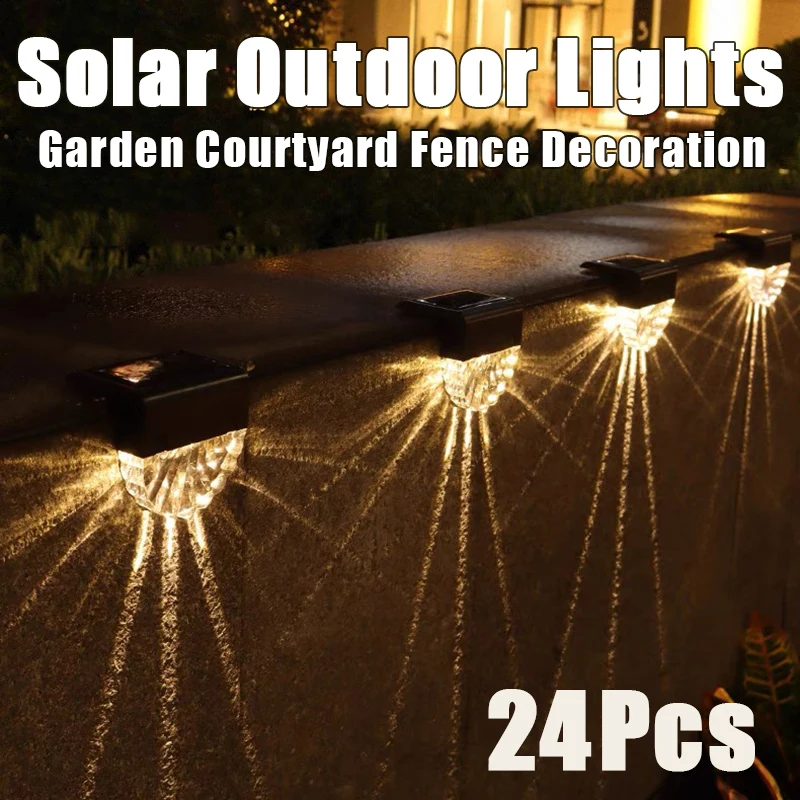 Solar Wall Lights Outdoor LED Garden Step Lighting Waterproof for Stairs Patio Pathway Yard Fence Deck Lamp Christmas decoration rgb led solar lights outdoor buried light garden decoration underground deck lamp ip65 waterproof sunshine powered led solar lam