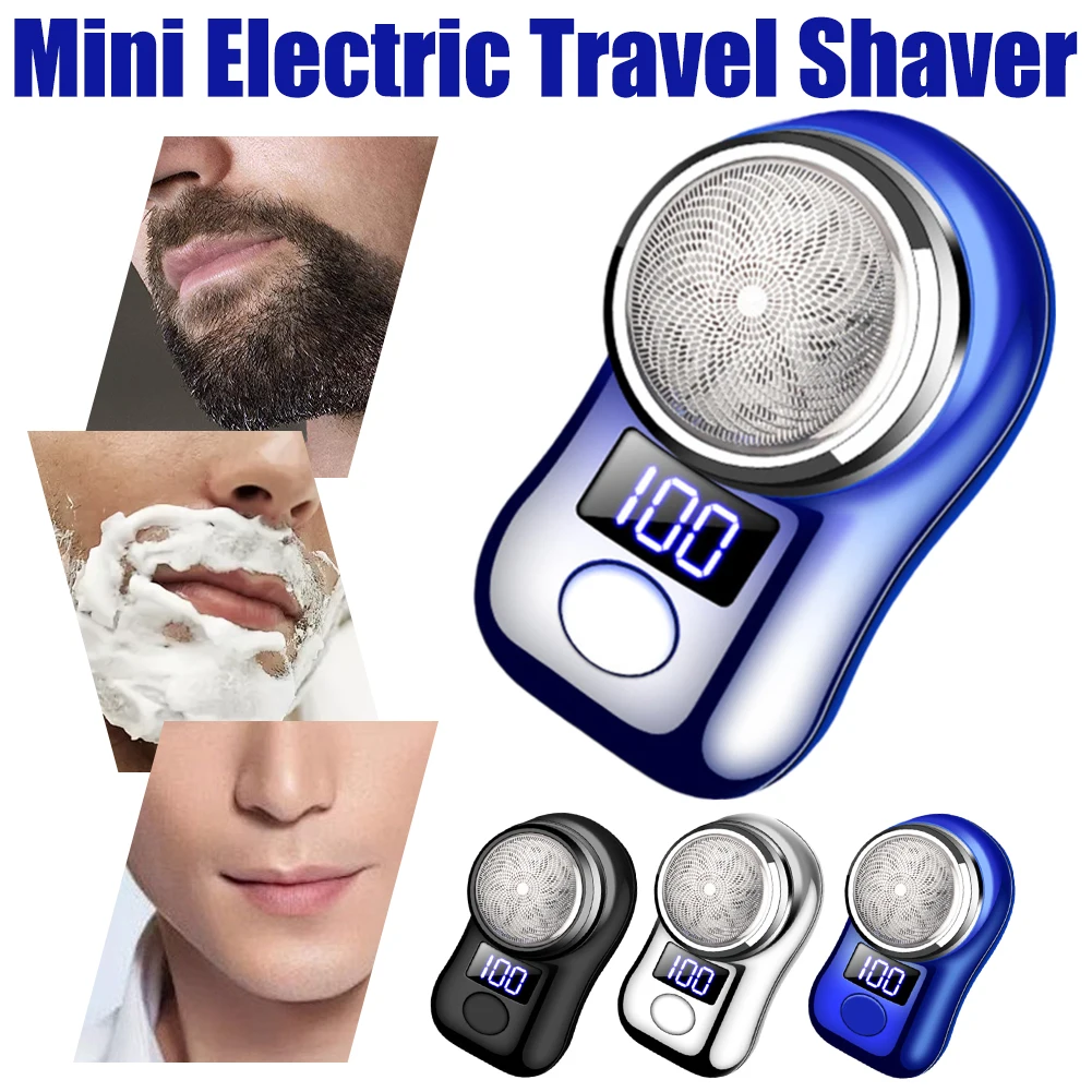 LED 디지털 디스플레이 전기면도기 방수 미니 여행용 전기면도기 USB 남성용 수염 트리머 깔끔한 면도
