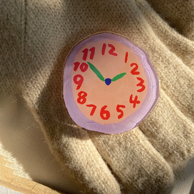 귀여운 만화 시계 디자인의 다기능 아이폰용 자석 거치대 그립톡