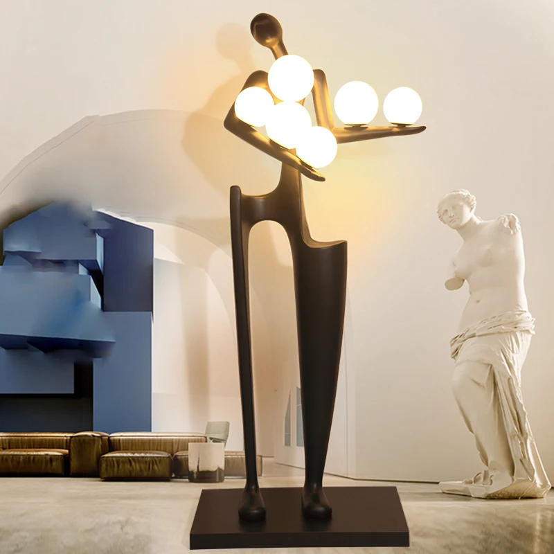 

Xl Sculpture Humanoid Lamp Shopping Mall Exhibition Hall Hotel Lobby Resin Decorations Floor Lamps