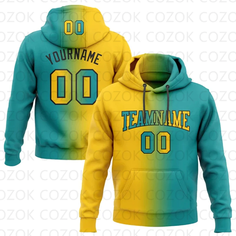 Customized Hoodie Green Color splicing Jersey 3D Printed  Unisex Pullovers Hoodie Casual Sweatshirts