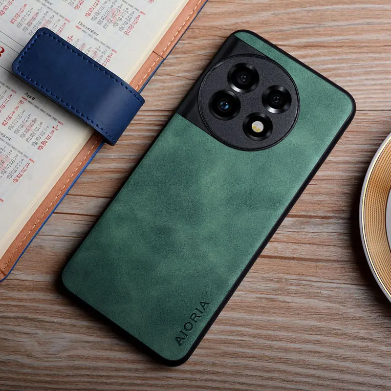 Case For Oneplus 11 12 12R 11R coque silky feel fingerprint proof durable leather cover for oneplus 12 case funda capa 2