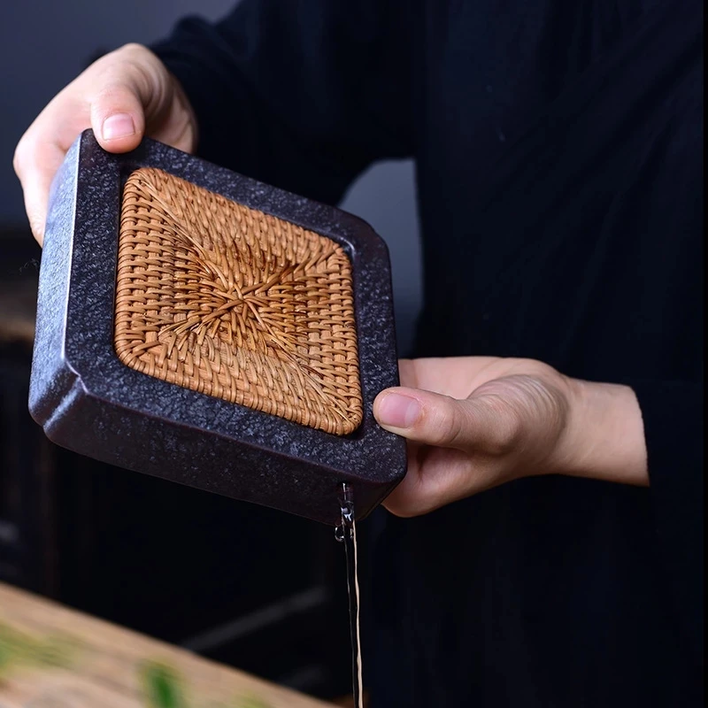 

Tea Table Teapots Water Drop Container TeaPot Base Purple Sand Bamboo Tea Tray Water Storage Japanese Style Pottery Tea Utensils